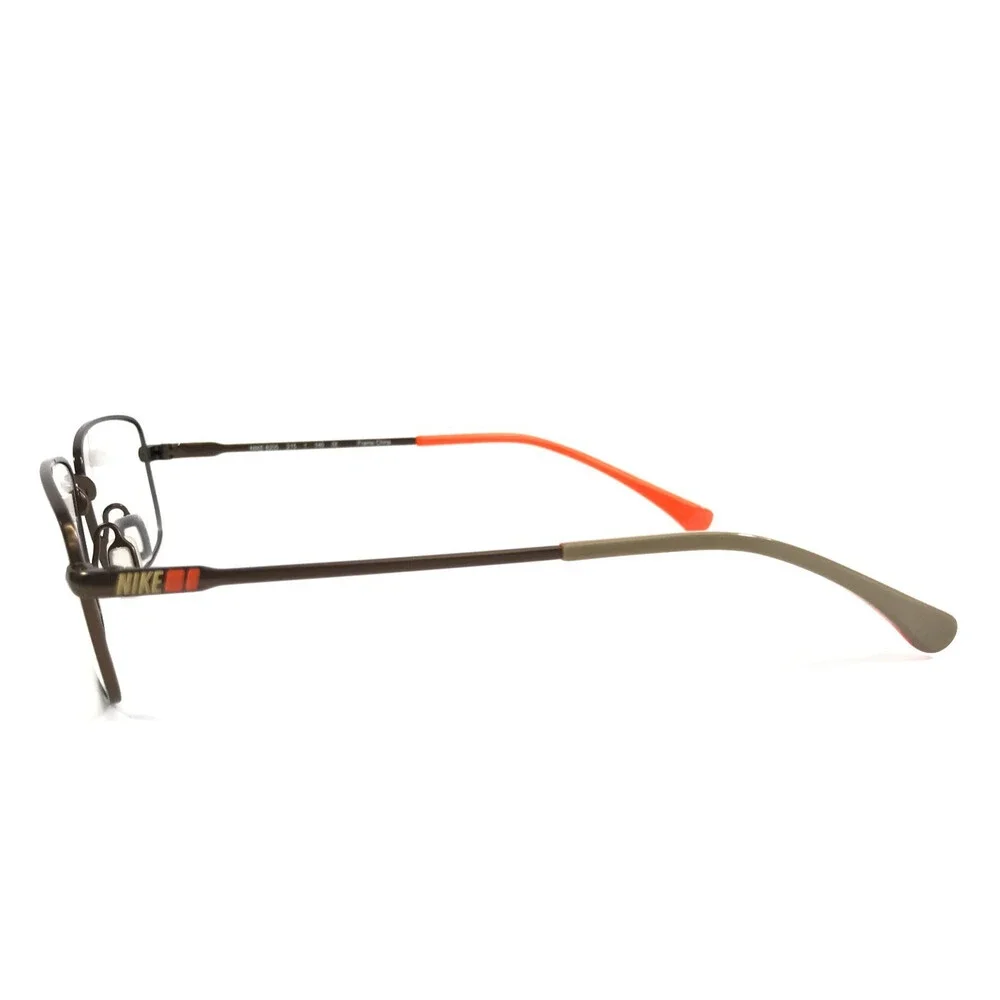 Nike Eyeglasses Frames 8205 215 Brown Bronze Orange Rectangle Wire Rim 52-17-140